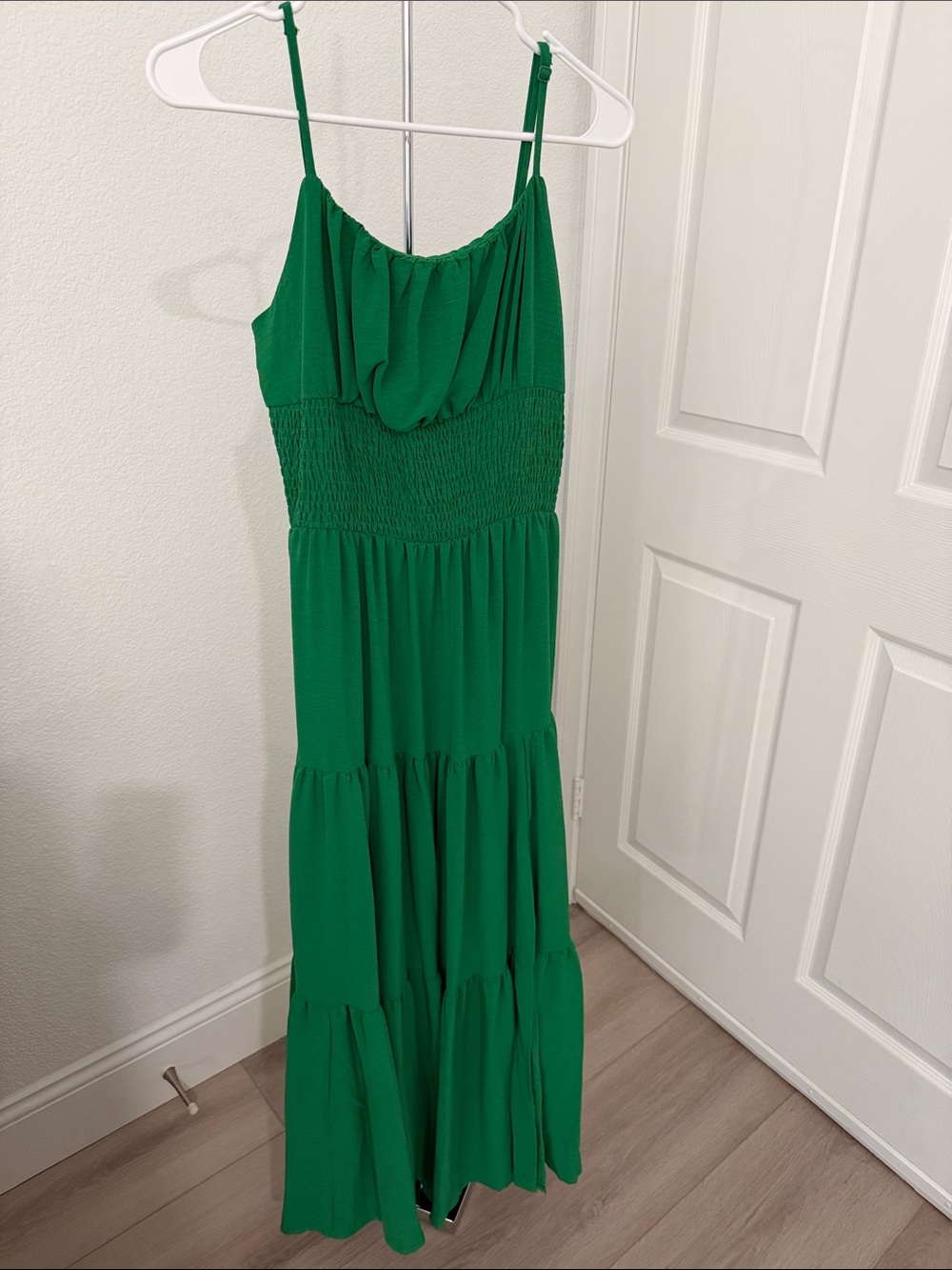 🎉SALE!!! NWOT - Green Tiered Maxi Dress with Smocked Waist